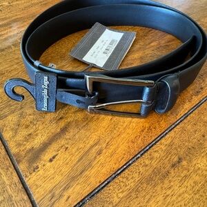Ermenegildo Zegna Black Leather Belt Bag